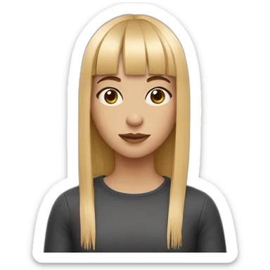 Girl with fringe sticker