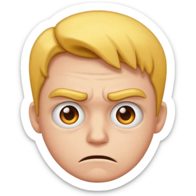 Mad frown face sticker