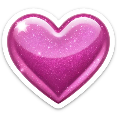 pink sparkle heart sticker