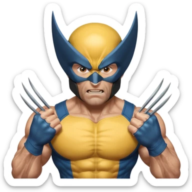 wolverine marvel superhero full mask headshot sticker