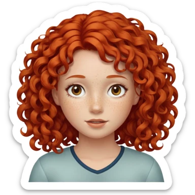 kıvırcık kızıl saçlı kız sticker