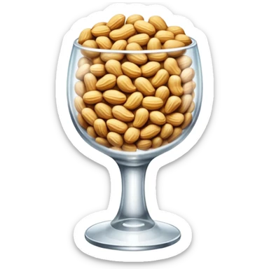 a crystal goblet filled with peanuts sticker
