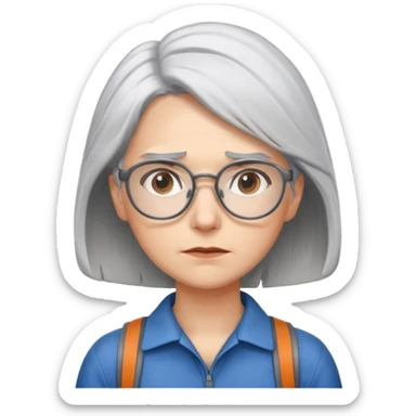 young climber woman with white/grey hair and glassess sticker