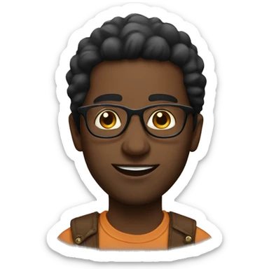 Black Indian dude with glasses sticker