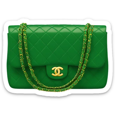 Chanel classic flap bag green sticker