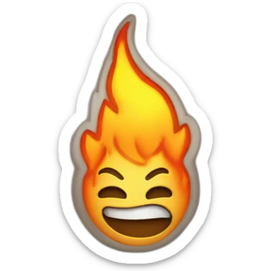 emoji with burning head flames sticker