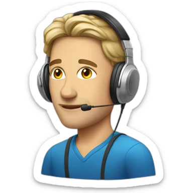 European teacher in headphones sticker