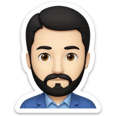 Professor in the la casa de papel TV show, with black hair and beard sticker