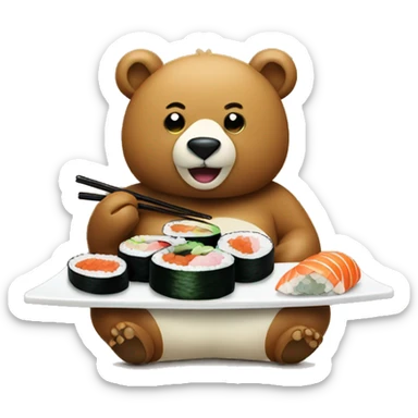 Bear eats Sushi  sticker