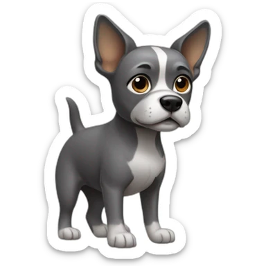 small-dark-grey-dog-standing-on-two-back-legs sticker