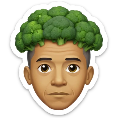 Barack Obama broccoli head Obama broccoli face sticker