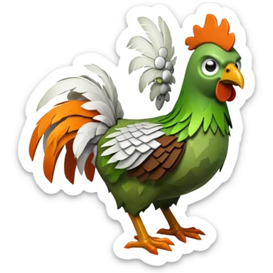 Minecraft zombie riding a Minecraft chicken sticker