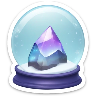 iridescent crystal in snow ball sticker