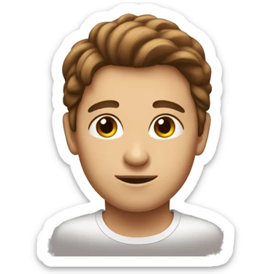 brown haired culy headed white ma sticker