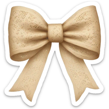 Beige lace bow sticker