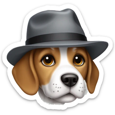 Beagle puppy with fedora  sticker