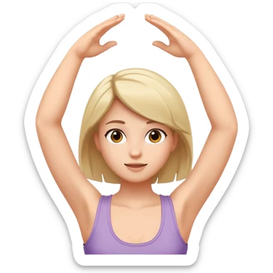 Girl in tank top with arms raised above head sticker