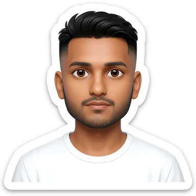 Indian young man at 25 years old fade hair cut sticker