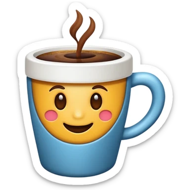 Um emoji de xícara de café, no modelo emoji da apple  sticker