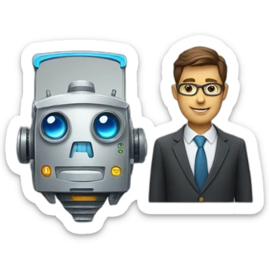 a friendly robot an accountant sticker