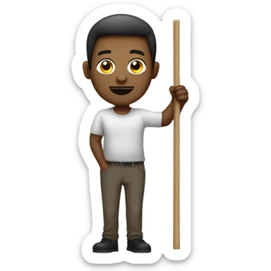 man holding placard on stick sticker