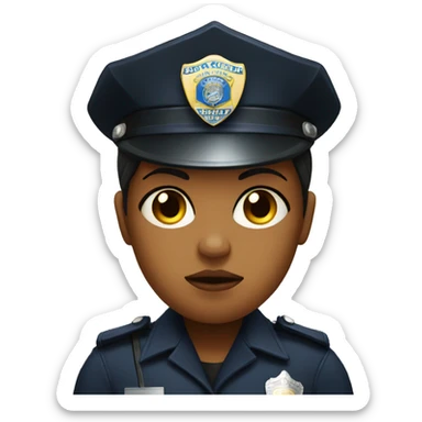 Sad police women sticker