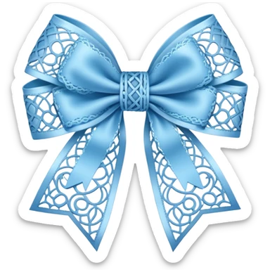 Light blue lace bow sticker