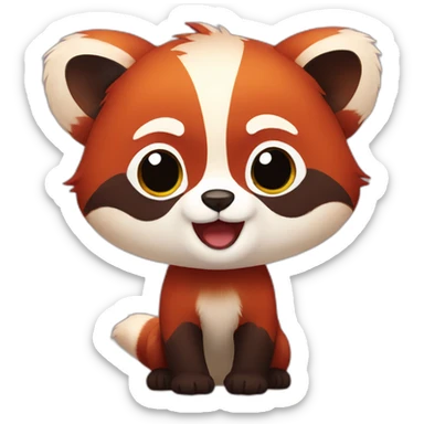 an animated red panda sticker