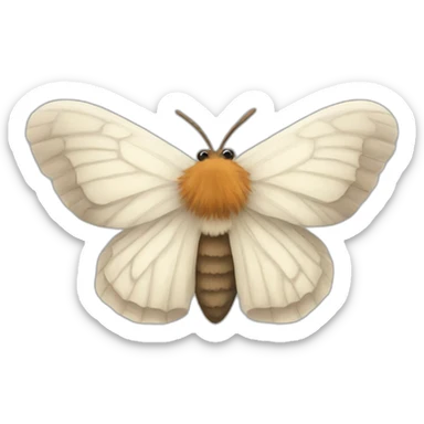 Fluffy moth sticker