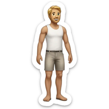 man with skin instead of pants sticker