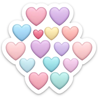 Pastel hearts sticker