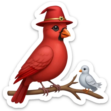 Cardinal with CMC on hat with dove sticker