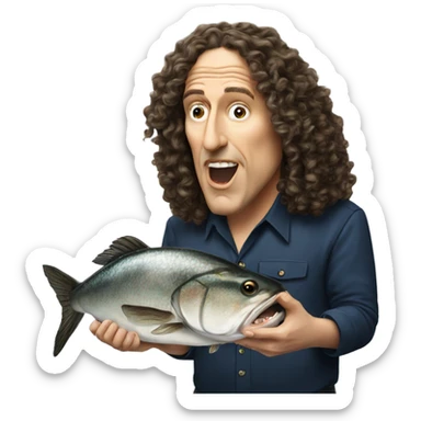Weird Al eating fish sticker