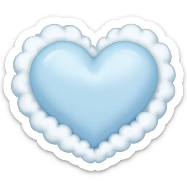 Pastel blue heart with clouds sticker