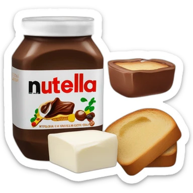 Nutella and bread with milk  sticker