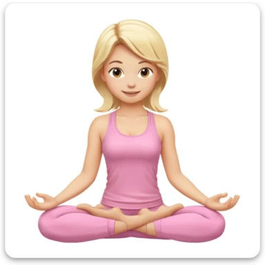 blonde yoga girl light pink clothes n sticker