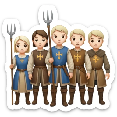 les villageois qui certains ont des fourches  sapé en moyen age sticker