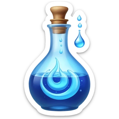 FANTASY MAGIC MANA BLUE POTION TILTED TO THE LEFT IN A CIRCLE BOTTLE sticker