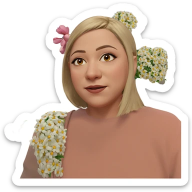 girl with flower gazing sticker