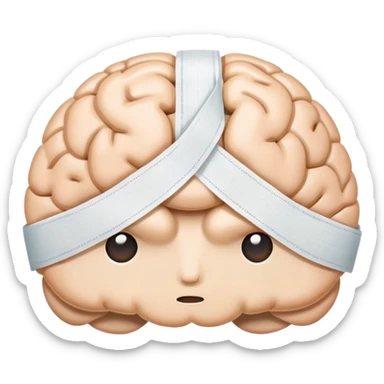brain wrapped in a bandage sticker