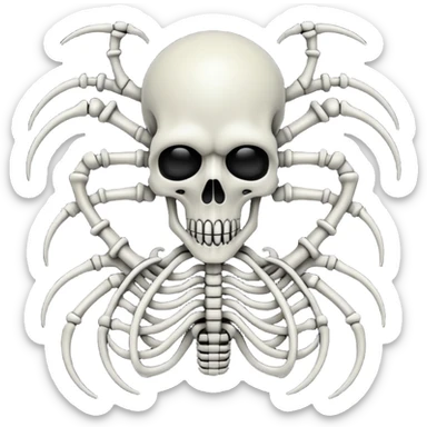 organic black wires and bones fused together, undead, Giger-esque biomechanical style sticker