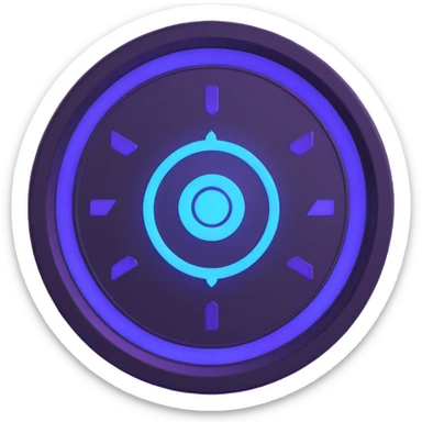$PORTAL coin with embossed logo, blue and purple glowing accents sticker