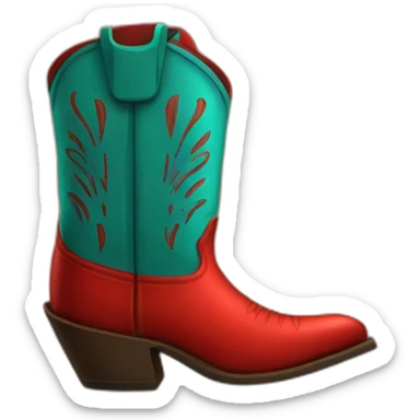 red cowboy boots sticker