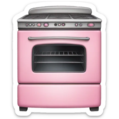 Realistic pink vintage oven sticker