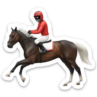 racing horse with mask sticker