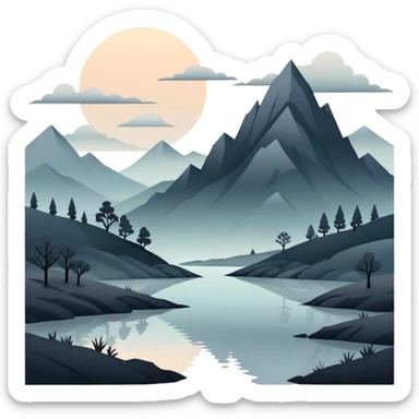 Gloomy dull-colored beautiful edgy aesthetic full scenic SCENERY sticker