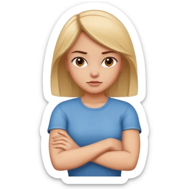 girl with attitude and arms crossed  sticker