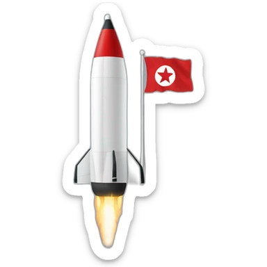 ICBM North Korean flag sticker