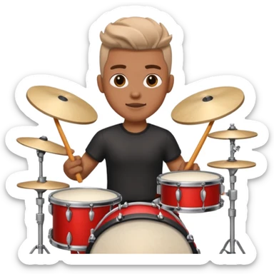 drummer at drum kit sticker