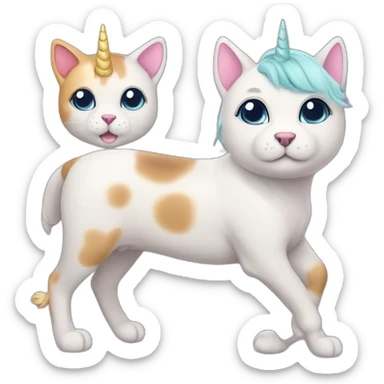 Cute kawaii Cat dog unicorn sticker